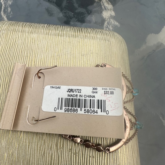 Kenneth Cole Teal and Gold Chandelier Earrings - Picture 3 of 4